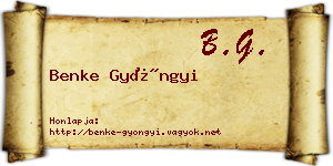 Benke Gyöngyi névjegykártya