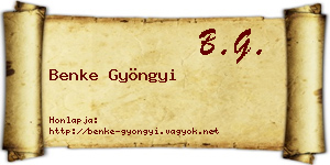 Benke Gyöngyi névjegykártya