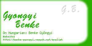 gyongyi benke business card