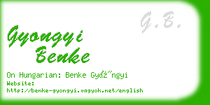 gyongyi benke business card